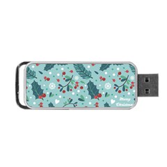 Seamless Pattern With Berries Leaves Portable Usb Flash (one Side) by Vaneshart