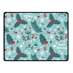 Seamless Pattern With Berries Leaves Double Sided Fleece Blanket (small) 