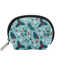 Seamless Pattern With Berries Leaves Accessory Pouch (small)