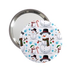 Christmas Snowman Seamless Pattern 2 25  Handbag Mirrors by Vaneshart