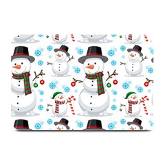Christmas Snowman Seamless Pattern Plate Mats by Vaneshart