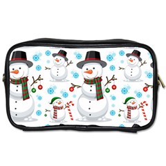 Christmas Snowman Seamless Pattern Toiletries Bag (one Side)