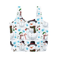 Christmas Snowman Seamless Pattern Full Print Recycle Bag (m)