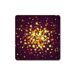 Colorful Confetti Stars Paper Particles Scattering Randomly Dark Background With Explosion Golden St Square Magnet by Vaneshart
