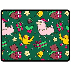 Funny Decoration Christmas Pattern Background Double Sided Fleece Blanket (large) 