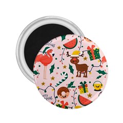 Colorful Funny Christmas Pattern Merry Xmas 2 25  Magnets