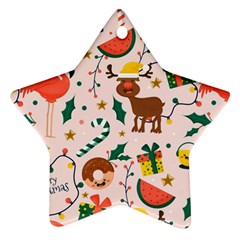 Colorful Funny Christmas Pattern Merry Xmas Ornament (star)