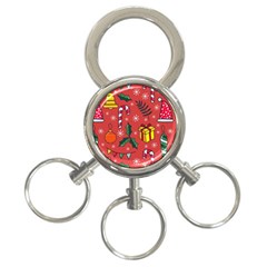 Colorful Funny Christmas Pattern 3-ring Key Chain by Vaneshart