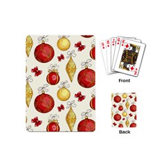 Vintage Christmas Pattern Background Playing Cards Single Design (mini)