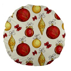 Vintage Christmas Pattern Background Large 18  Premium Round Cushions