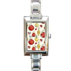 Vintage Christmas Pattern Background Rectangle Italian Charm Watch