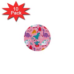 Colorful Funny Christmas Pattern Ho Ho Ho 1  Mini Buttons (10 pack) 