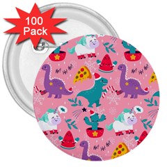 Colorful Funny Christmas Pattern Ho Ho Ho 3  Buttons (100 pack) 