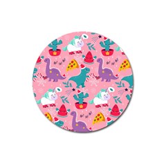 Colorful Funny Christmas Pattern Ho Ho Ho Magnet 3  (Round)