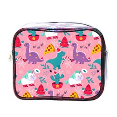 Colorful Funny Christmas Pattern Ho Ho Ho Mini Toiletries Bag (One Side)