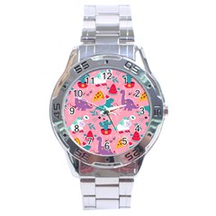 Colorful Funny Christmas Pattern Ho Ho Ho Stainless Steel Analogue Watch