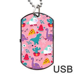 Colorful Funny Christmas Pattern Ho Ho Ho Dog Tag USB Flash (Two Sides)