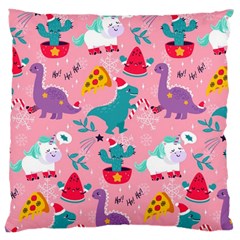 Colorful Funny Christmas Pattern Ho Ho Ho Large Cushion Case (One Side)