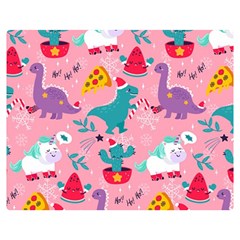 Colorful Funny Christmas Pattern Ho Ho Ho Double Sided Flano Blanket (Medium) 