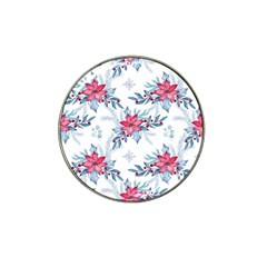 Watercolor Christmas Floral Seamless Pattern Hat Clip Ball Marker (4 Pack) by Vaneshart