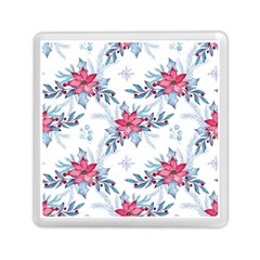 Watercolor Christmas Floral Seamless Pattern Memory Card Reader (square)