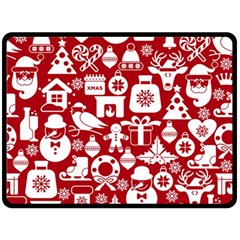 Christmas Seamless Pattern Icons Double Sided Fleece Blanket (large)  by Vaneshart