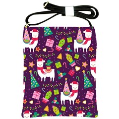 Colorful Funny Christmas Pattern Shoulder Sling Bag by Vaneshart