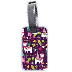 Colorful Funny Christmas Pattern Luggage Tag (two Sides) by Vaneshart