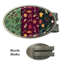 Christmas Pattern Collection Flat Design Money Clips (oval) 