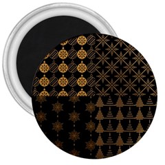 Golden Christmas Pattern Collection 3  Magnets by Vaneshart