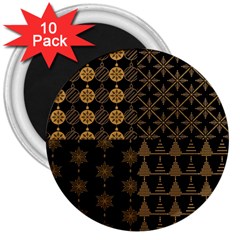 Golden Christmas Pattern Collection 3  Magnets (10 Pack)  by Vaneshart
