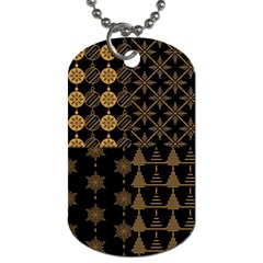 Golden Christmas Pattern Collection Dog Tag (two Sides) by Vaneshart