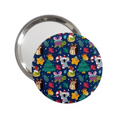 Colorful Funny Christmas Pattern 2 25  Handbag Mirrors