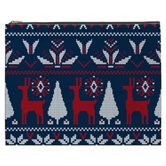 Knitted Christmas Pattern Cosmetic Bag (xxxl)