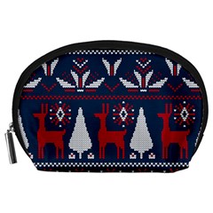 Knitted Christmas Pattern Accessory Pouch (large)