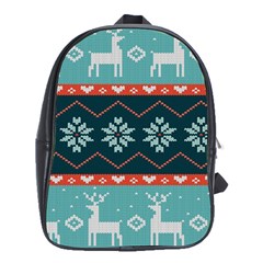 Beautiful Knitted Christmas Pattern School Bag (xl)