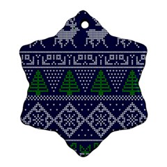 Beautiful Knitted Christmas Pattern Snowflake Ornament (two Sides)