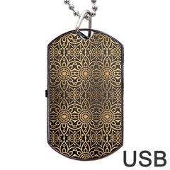 Luxury Ornamental Mandala Design Background Dog Tag Usb Flash (one Side)