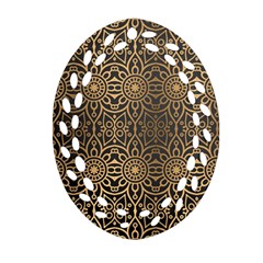 Luxury Ornamental Mandala Design Background Oval Filigree Ornament (two Sides) by Vaneshart