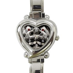 Monster Sculpture Extreme Close Up Illustration 2 Heart Italian Charm Watch by dflcprintsclothing