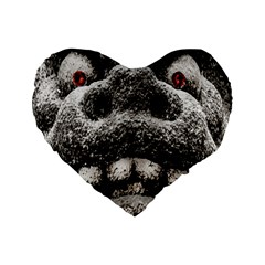 Monster Sculpture Extreme Close Up Illustration 2 Standard 16  Premium Flano Heart Shape Cushions by dflcprintsclothing