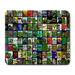 Pepe The Frog Memes Of 2019 Picture Patchwork Pattern Large Mousepads by snek