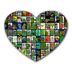Pepe The Frog Memes Of 2019 Picture Patchwork Pattern Heart Mousepads by snek