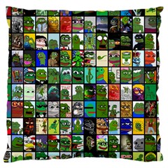Pepe The Frog Memes Of 2019 Picture Patchwork Pattern Large Cushion Case (two Sides) by snek