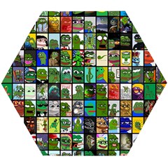 Pepe The Frog Memes Of 2019 Picture Patchwork Pattern Wooden Puzzle Hexagon by snek