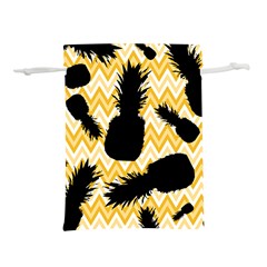 Ananas Chevrons Noir/jaune Lightweight Drawstring Pouch (l) by kcreatif