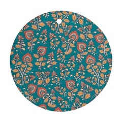 Teal Floral Paisley Ornament (round) by mccallacoulture