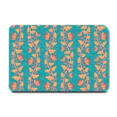 Teal Floral Paisley Stripes Small Doormat