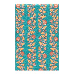 Teal Floral Paisley Stripes Shower Curtain 48  X 72  (small) by mccallacoulture