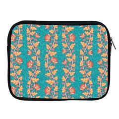 Teal Floral Paisley Stripes Apple Ipad Zipper Case